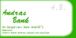 andras bank business card